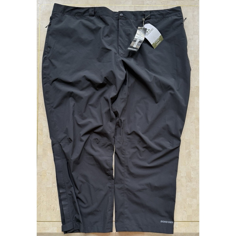 Ascend Rainy River 2.5L Pants Black 4X Men's Bass Pro Bone Dry Performance NWT‎